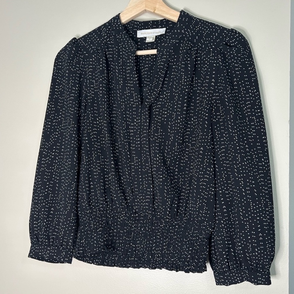Monteau Polka Dot Blouse Top